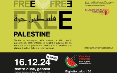 “Free free Palestine” 2024 / Serata di teatro, musica, danza e poesia